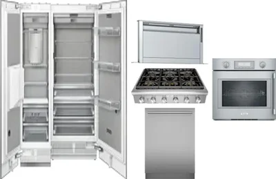 6 Piece Package Includes Refrigerator, Freezer, Cooktop, Wall Oven, Hood And Dishwasher