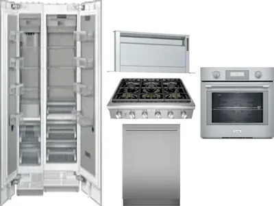 6 Piece Package Includes Refrigerator, Freezer, Cooktop, Wall Oven, Hood And Dishwasher