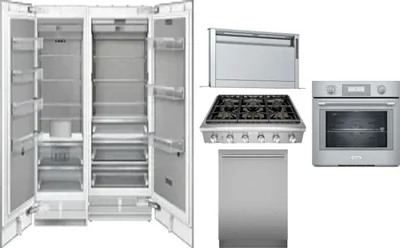 6 Piece Package Includes Refrigerator, Freezer, Cooktop, Wall Oven, Hood And Dishwasher