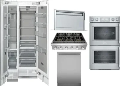 6 Piece Package Includes Refrigerator, Freezer, Cooktop, Wall Oven, Hood And Dishwasher
