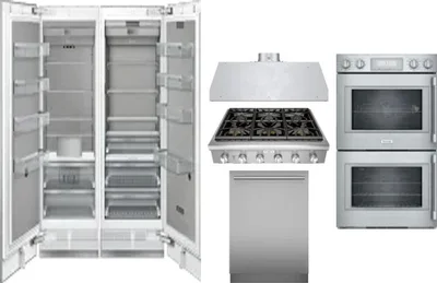 6 Piece Package Includes Refrigerator, Freezer, Cooktop, Wall Oven, Hood And Dishwasher