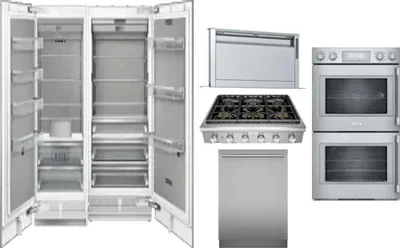 6 Piece Package Includes Refrigerator, Freezer, Cooktop, Wall Oven, Hood And Dishwasher