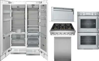 6 Piece Package Includes Refrigerator, Freezer, Cooktop, Wall Oven, Hood And Dishwasher