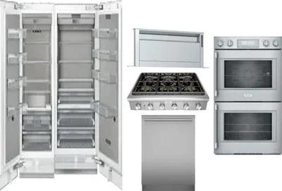 6 Piece Package Includes Refrigerator, Freezer, Cooktop, Wall Oven, Hood And Dishwasher