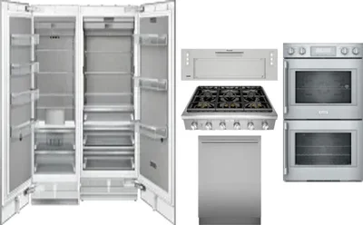 6 Piece Package Includes Refrigerator, Freezer, Cooktop, Wall Oven, Hood And Dishwasher