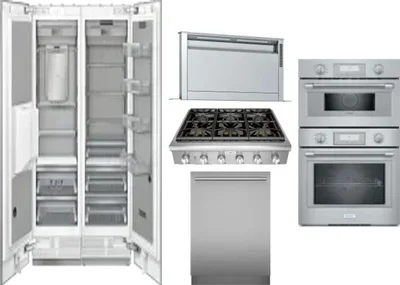 6 Piece Package Includes Refrigerator, Freezer, Cooktop, Wall Oven, Hood And Dishwasher
