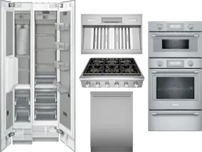 6 Piece Package Includes Refrigerator, Freezer, Cooktop, Wall Oven, Hood And Dishwasher