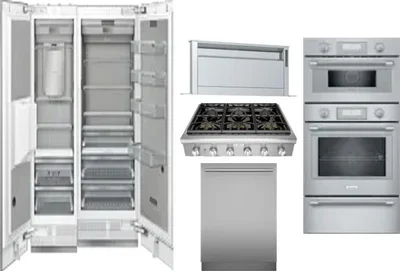 6 Piece Package Includes Refrigerator, Freezer, Cooktop, Wall Oven, Hood And Dishwasher