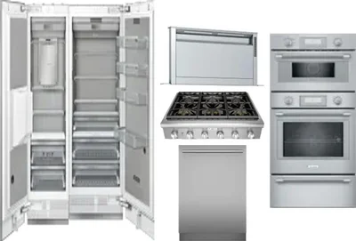6 Piece Package Includes Refrigerator, Freezer, Cooktop, Wall Oven, Hood And Dishwasher