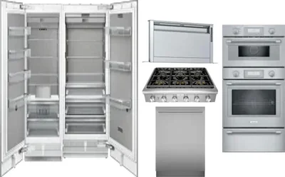 6 Piece Package Includes Refrigerator, Freezer, Cooktop, Wall Oven, Hood And Dishwasher
