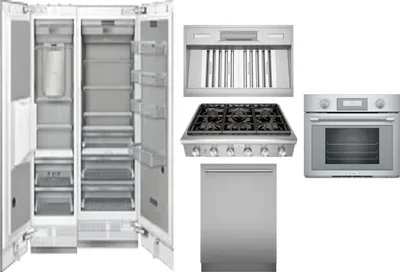 6 Piece Package Includes Refrigerator, Freezer, Cooktop, Wall Oven, Hood And Dishwasher