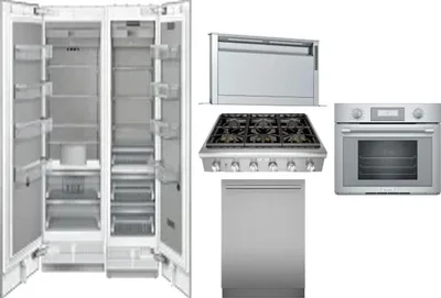 6 Piece Package Includes Refrigerator, Freezer, Cooktop, Wall Oven, Hood And Dishwasher