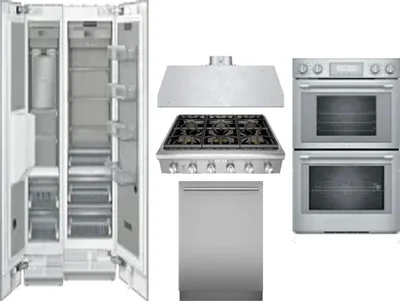 6 Piece Package Includes Refrigerator, Freezer, Cooktop, Wall Oven, Hood And Dishwasher