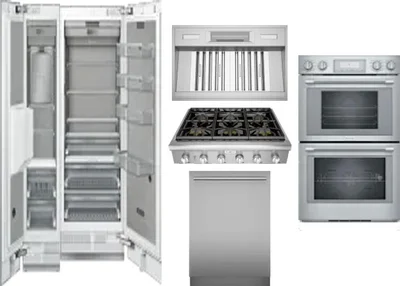 6 Piece Package Includes Refrigerator, Freezer, Cooktop, Wall Oven, Hood And Dishwasher