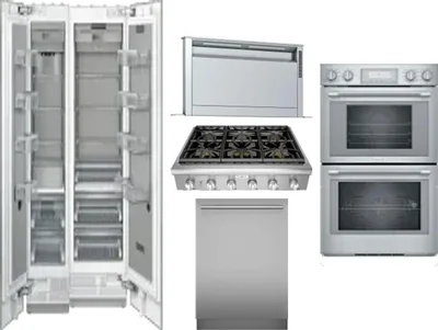 6 Piece Package Includes Refrigerator, Freezer, Cooktop, Wall Oven, Hood And Dishwasher