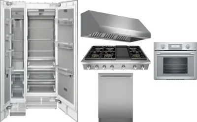 6 Piece Package Includes Refrigerator, Freezer, Cooktop, Wall Oven, Hood And Dishwasher