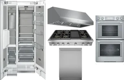 6 Piece Package Includes Refrigerator, Freezer, Cooktop, Wall Oven, Hood And Dishwasher