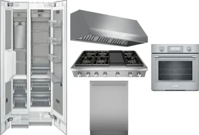 6 Piece Package Includes Refrigerator, Freezer, Cooktop, Wall Oven, Hood And Dishwasher