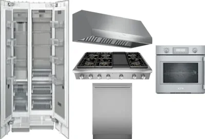 6 Piece Package Includes Refrigerator, Freezer, Cooktop, Wall Oven, Hood And Dishwasher