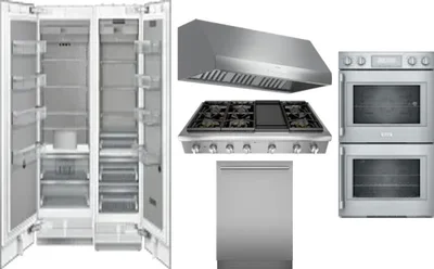 6 Piece Package Includes Refrigerator, Freezer, Cooktop, Wall Oven, Hood And Dishwasher