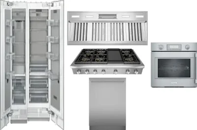 6 Piece Package Includes Refrigerator, Freezer, Cooktop, Wall Oven, Hood And Dishwasher