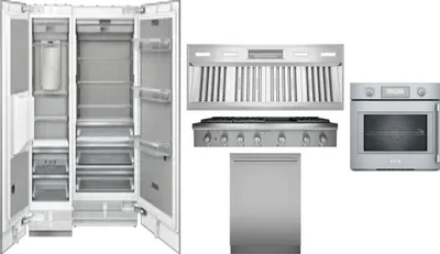 6 Piece Package Includes Refrigerator, Freezer, Cooktop, Wall Oven, Hood And Dishwasher