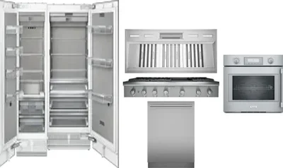 6 Piece Package Includes Refrigerator, Freezer, Cooktop, Wall Oven, Hood And Dishwasher