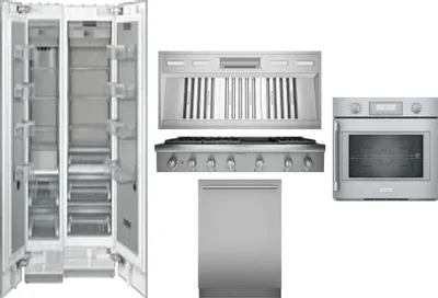 6 Piece Package Includes Refrigerator, Freezer, Cooktop, Wall Oven, Hood And Dishwasher