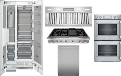6 Piece Package Includes Refrigerator, Freezer, Cooktop, Wall Oven, Hood And Dishwasher
