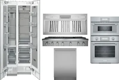 6 Piece Package Includes Refrigerator, Freezer, Cooktop, Wall Oven, Hood And Dishwasher