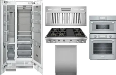 6 Piece Package Includes Refrigerator, Freezer, Cooktop, Wall Oven, Hood And Dishwasher