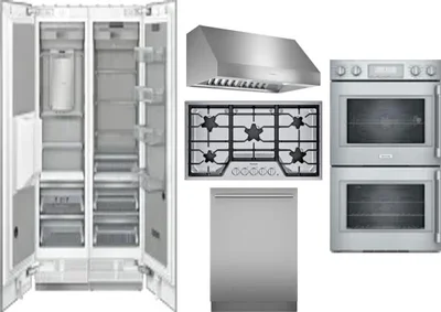 6 Piece Package Includes Refrigerator, Freezer, Cooktop, Wall Oven, Hood And Dishwasher
