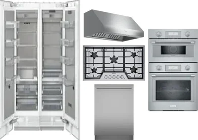 6 Piece Package Includes Refrigerator, Freezer, Cooktop, Wall Oven, Hood And Dishwasher