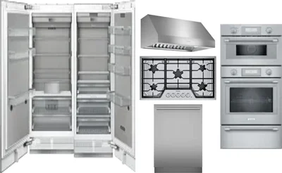 6 Piece Package Includes Refrigerator, Freezer, Cooktop, Wall Oven, Hood And Dishwasher