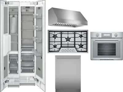 6 Piece Package Includes Refrigerator, Freezer, Cooktop, Wall Oven, Hood And Dishwasher