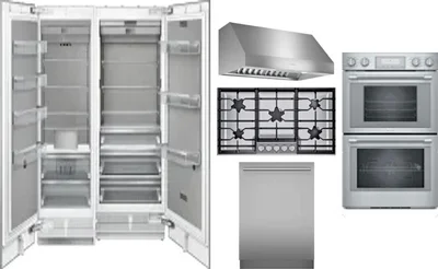 6 Piece Package Includes Refrigerator, Freezer, Cooktop, Wall Oven, Hood And Dishwasher