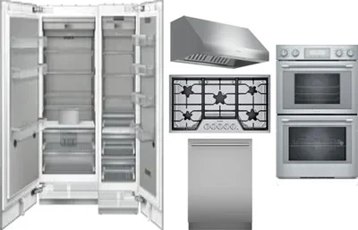 6 Piece Package Includes Refrigerator, Freezer, Cooktop, Wall Oven, Hood And Dishwasher