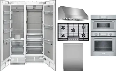 6 Piece Package Includes Refrigerator, Freezer, Cooktop, Wall Oven, Hood And Dishwasher