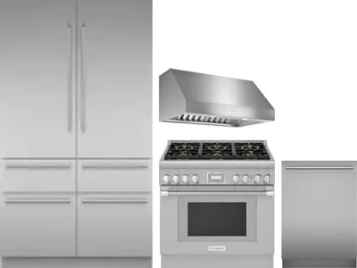 4 Piece Package Includes Refrigerator, Range, Hood And Dishwasher