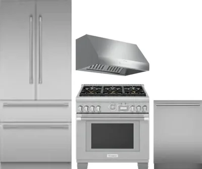 4 Piece Package Includes Refrigerator, Range, Hood And Dishwasher