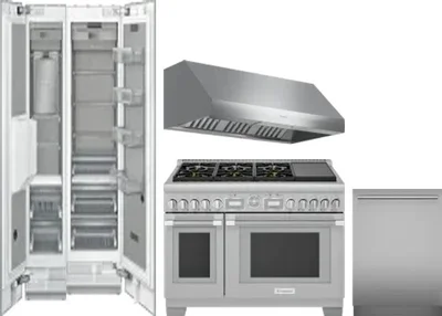 5 Piece Package Includes Refrigerator, Freezer, Range, Hood And Dishwasher
