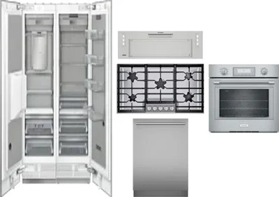 6 Piece Package Includes Refrigerator, Freezer, Cooktop, Wall Oven, Hood And Dishwasher