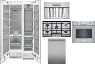 6 Piece Package Includes Refrigerator, Freezer, Cooktop, Wall Oven, Hood And Dishwasher