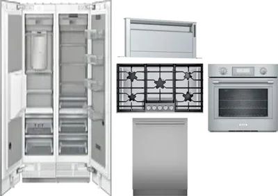 6 Piece Package Includes Refrigerator, Freezer, Cooktop, Wall Oven, Hood And Dishwasher