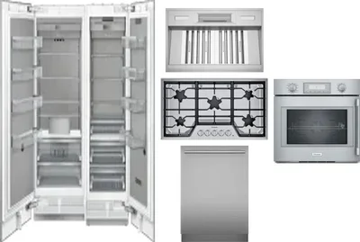 6 Piece Package Includes Refrigerator, Freezer, Cooktop, Wall Oven, Hood And Dishwasher