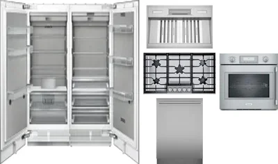 6 Piece Package Includes Refrigerator, Freezer, Cooktop, Wall Oven, Hood And Dishwasher