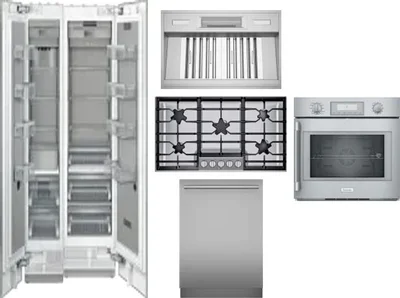 6 Piece Package Includes Refrigerator, Freezer, Cooktop, Wall Oven, Hood And Dishwasher