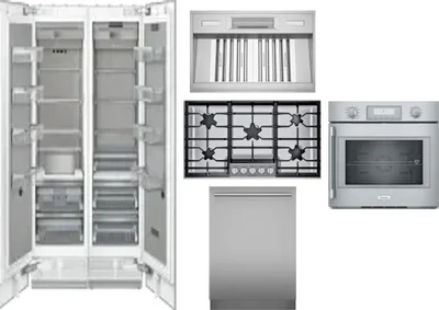 6 Piece Package Includes Refrigerator, Freezer, Cooktop, Wall Oven, Hood And Dishwasher
