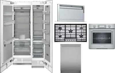 6 Piece Package Includes Refrigerator, Freezer, Cooktop, Wall Oven, Hood And Dishwasher