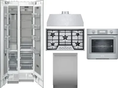 6 Piece Package Includes Refrigerator, Freezer, Cooktop, Wall Oven, Hood And Dishwasher